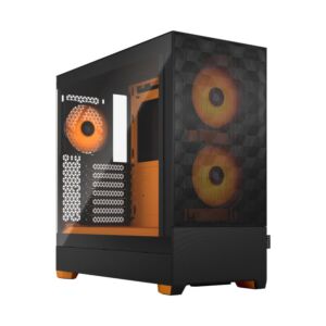 FD-C-POR1A-05 Fractal Design  Pop Air RGB Orange Core Tempered Glass Clear Tint Mid-Tower ATX Case
