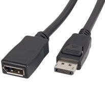 022.002.0316 15cm DisplayPort Male to DisplayPort Female Adaptor: Black