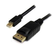 022.002.0380 1m Mini DisplayPort Male to DisplayPort Male Cable: Black