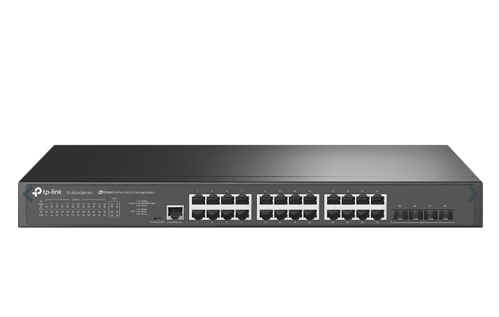 SG3428X-M2 TP-Link  Omada 24-Port 2.5GBASE-T L2+ Managed Switch with 4 10GE SFP+ Slots