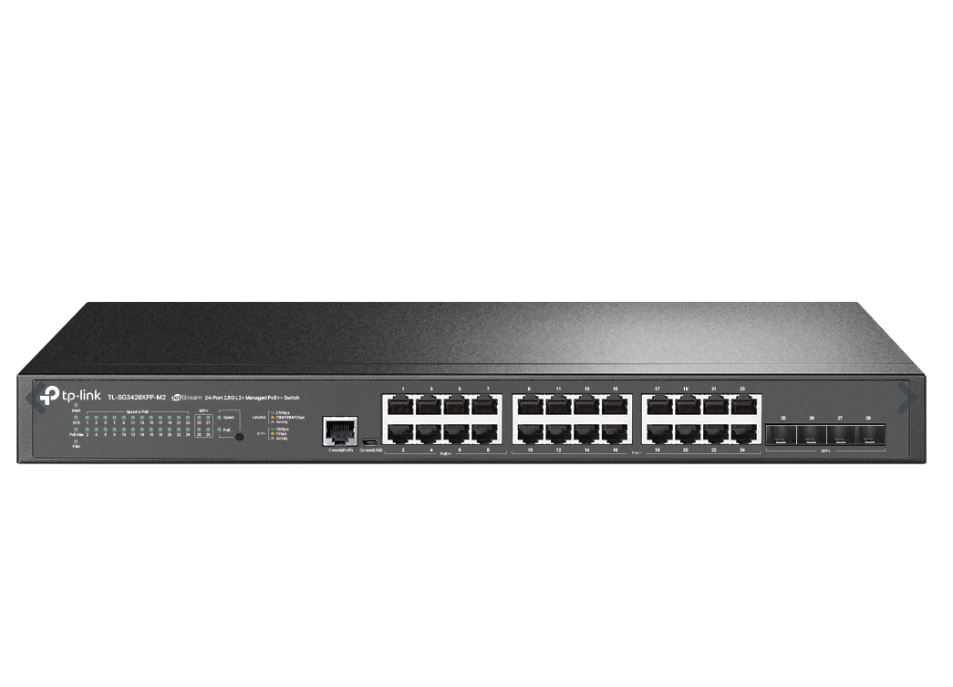SG3428XPP-M2 TP-Link  Omada JetStream 24-Port 2.5GBASE-T and 4-Port 10GE SFP+ L2+ Managed Switch with 16-Port PoE+ & 8-Port PoE++ by Omada SDN