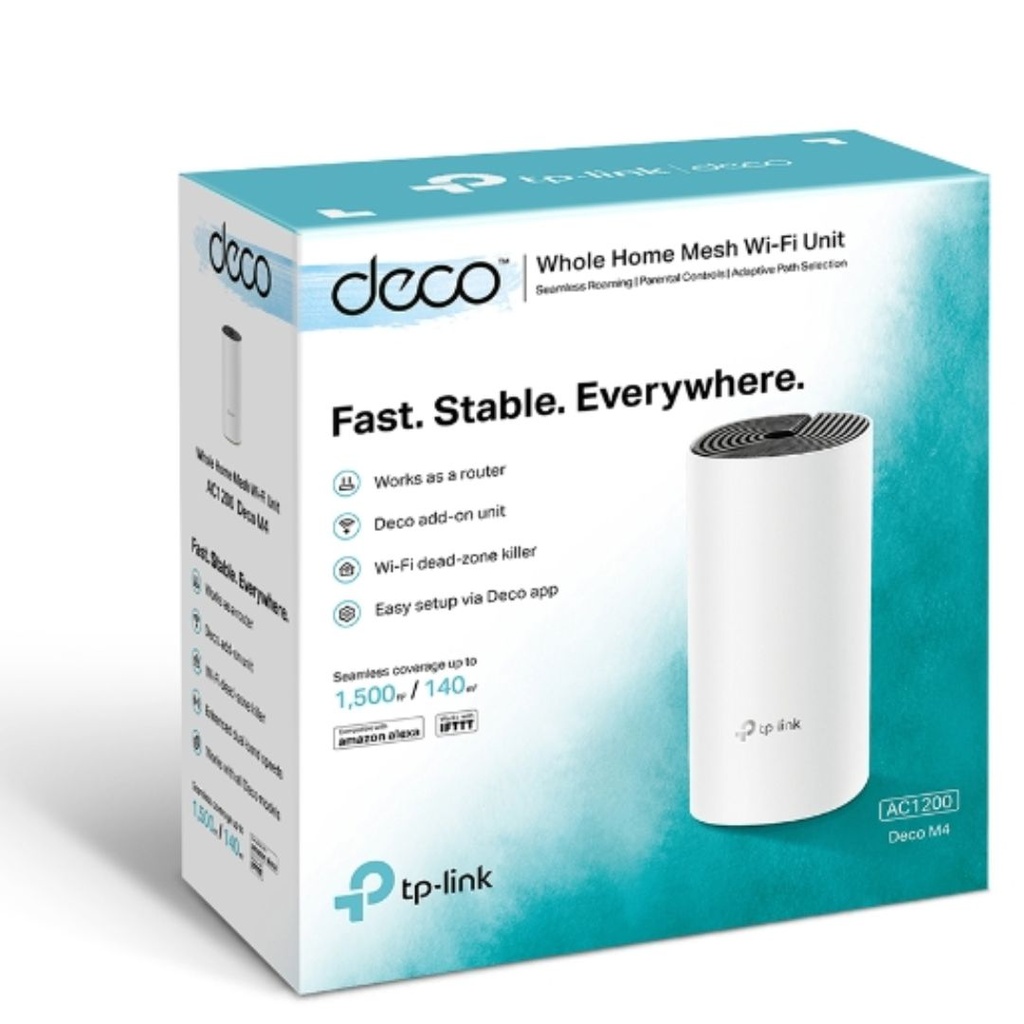 Deco M4(1-pack) TP-Link Deco M4 (1-pack) AC1200 Whole Home Mesh Wi-Fi System.  Additional Unit For Existing Deco M4 Mesh