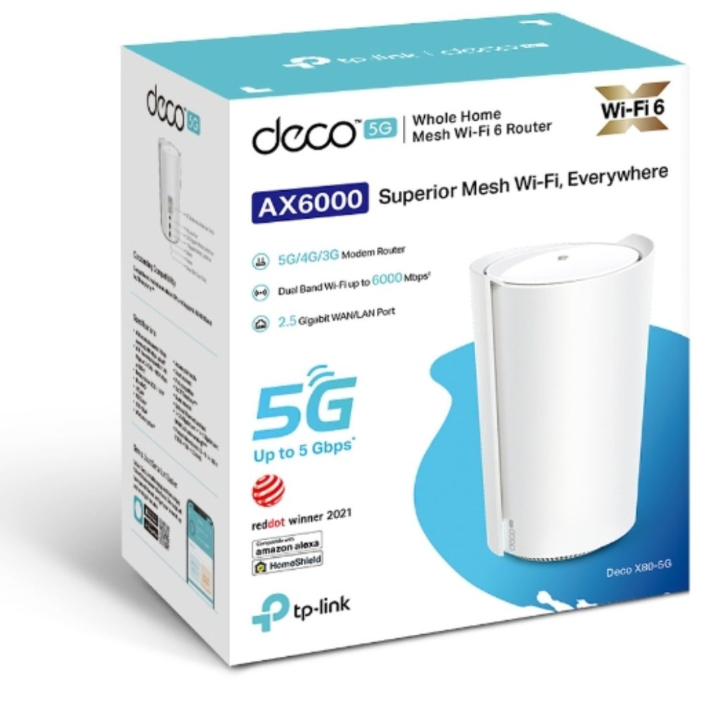 Deco X80-5G(1-pack) TP-Link  5G AX6000 Whole Home Wi-Fi 6 Gateway
