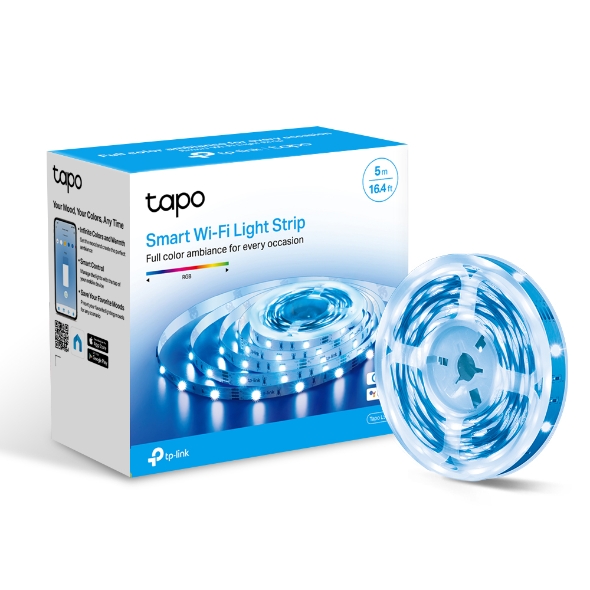 Tapo L900-5 TP-Link  Smart Wi-Fi Light Strip, Flexible Length, 3M Adhesive, Energy Saving, Voice Control, No Hub Required, 5000×10×1.6 mm