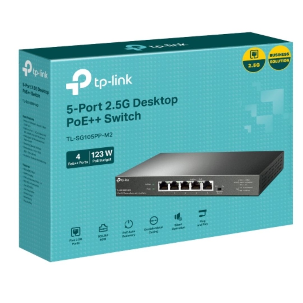 TL-SG105PP-M2 TP-Link  5-Port 2.5G Desktop Switch with 4-Port PoE++