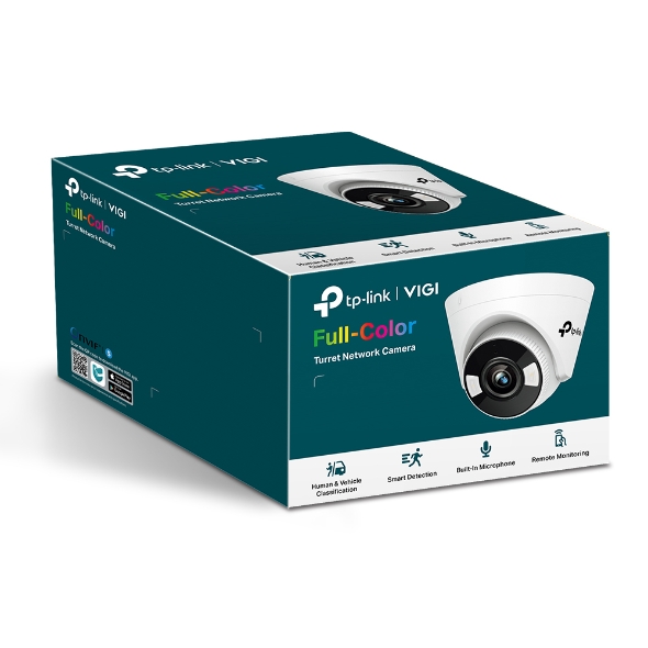 VIGI C430(2.8mm) TP-Link VIGI 3MP C430(2.8mm) Full-Colour Turret Network Camera, 2.8mm Lens, Smart Detection, 3YW