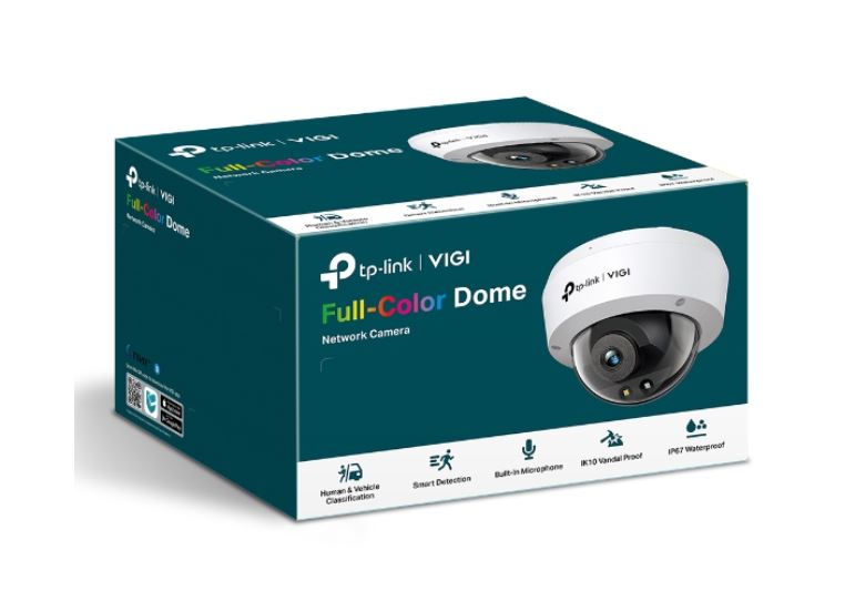 VIGI C250(4mm) TP-Link VIGI 5MP C250(4mm) Full-Colour Dome Network Camera, 4mm Lems, Smart Detection 3YW
