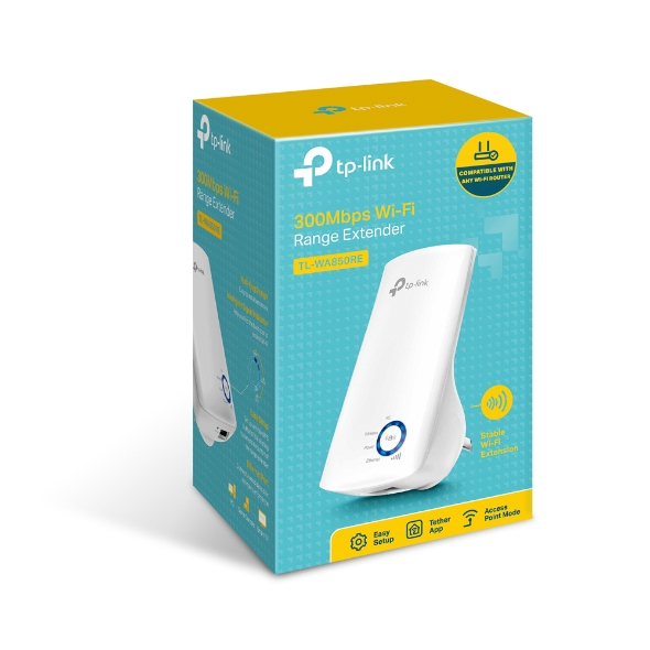 6935364070847 TP-Link TL-WA850RE N300 WiFi Range Extender 2.4GHz (300Mbps) 1x100Mbps LAN 802.11bgn 2x OnBoard antennas Mini size wall-mounted (~TL-WA855RE)