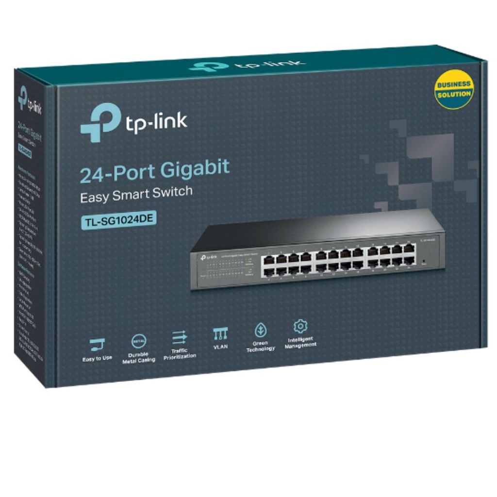 6935364021245 TP-Link TL-SG1024DE 24-Port Gigabit Desktop/Rackmount Easy Smart Switch energy-efficient L2 Features Supports MAC 128xVLAN 48Gbps Switching Capacity