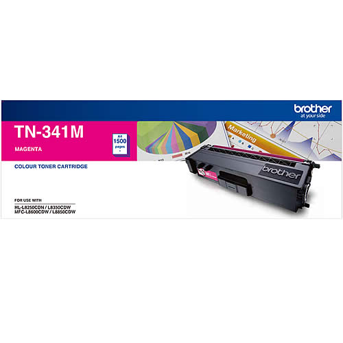 4977766733960 Brother TN-341M Colour Laser Toner-Standard Magenta, HL-L8250CDN/8350CDW MFC-L8600CDW/L8850CDW - 1500Pages