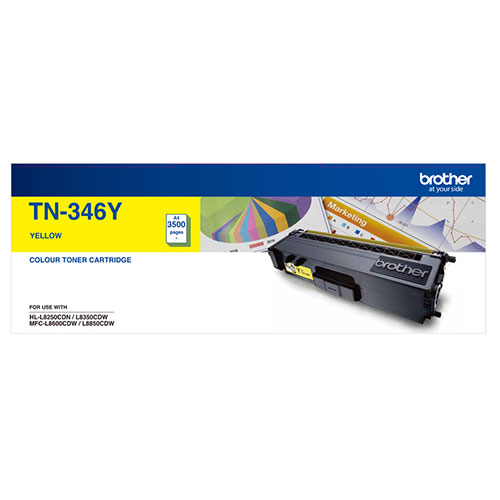 4977766734011 Brother TN-346Y Colour Laser Toner- High Yield Yellow- HL-L8250CDN/8350CDW MFC-L8600CDW/L8850CDW - 3500Pages