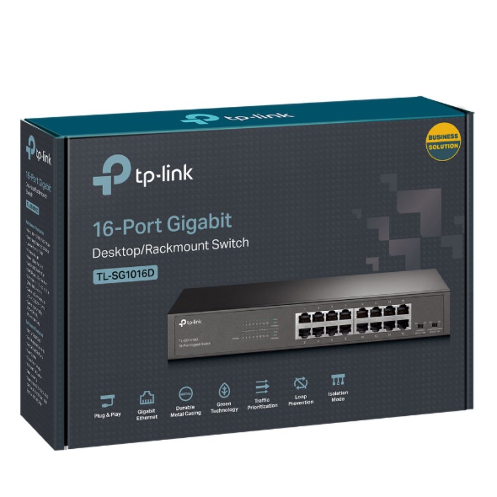6935364021269 TP-Link TL-SG1016DE 16-Port Gigabit Easy Smart Switch Network Monitoring, Traffic Prioritization  VLAN Features Web-based User Interface