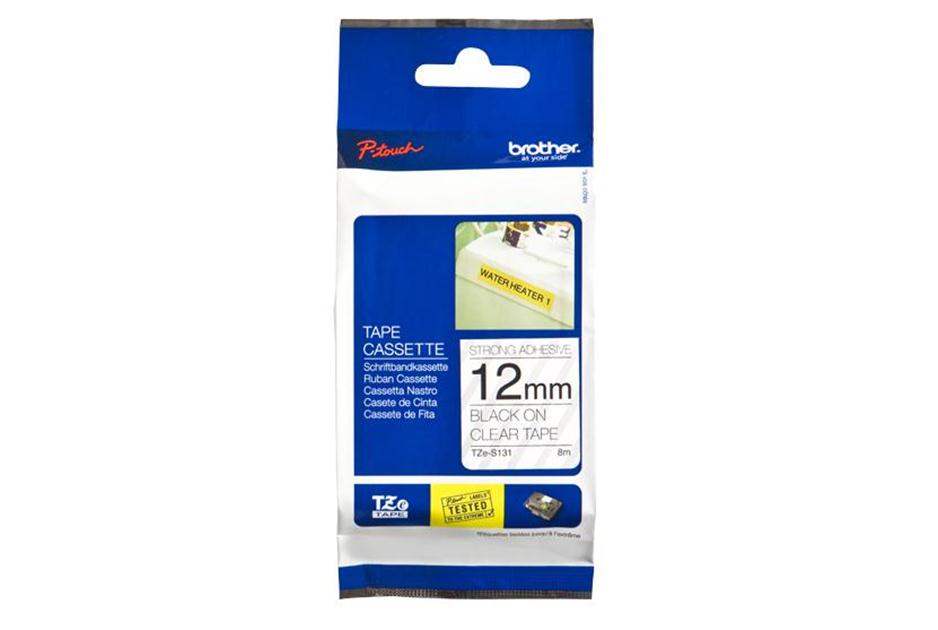 4977766687096 Brother 12MM Black Clear Tape Strong Adhesive TZ Tape