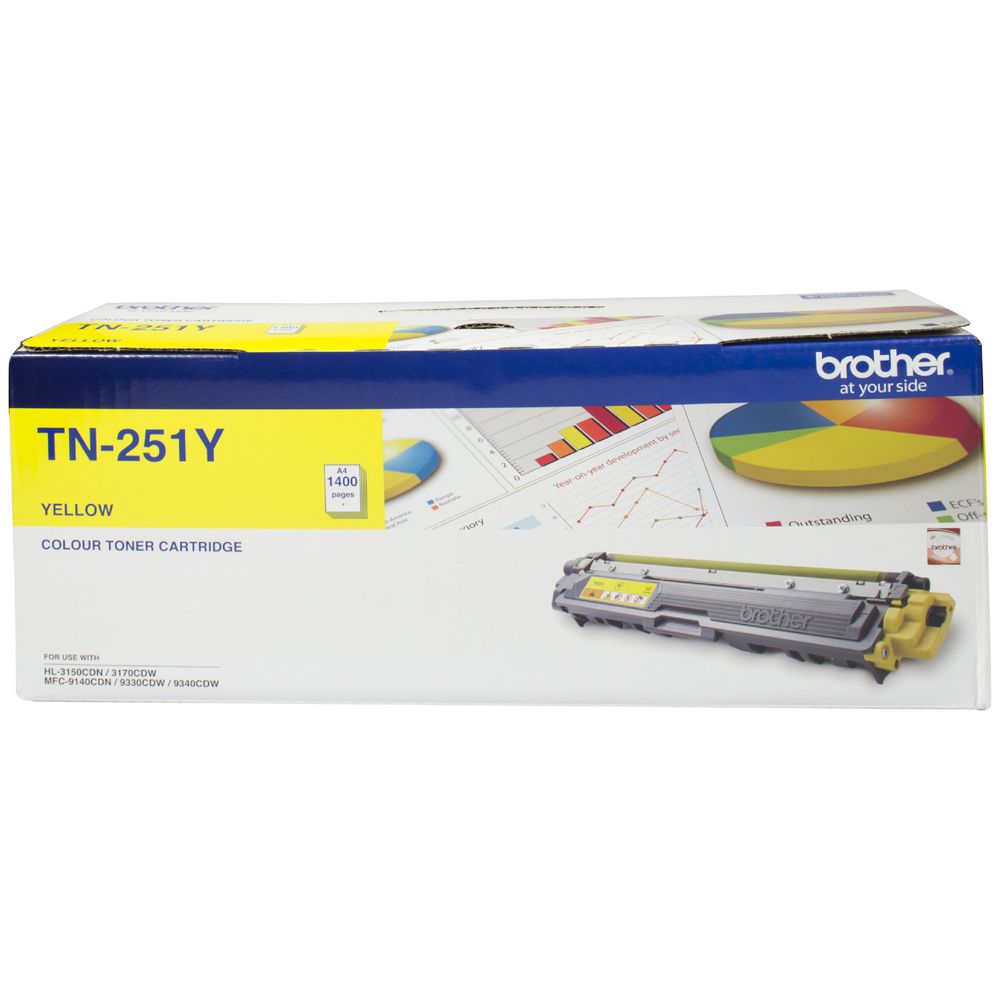 4977766718899 Brother TN-251Y - YELLOW TONER CARTRIDGE TO SUIT HL-3150CDN/3170CDW/MFC-9140CDN/9330CDW/9335CDW/9340CDW /DCP-9015CDW(1,400 Pages)