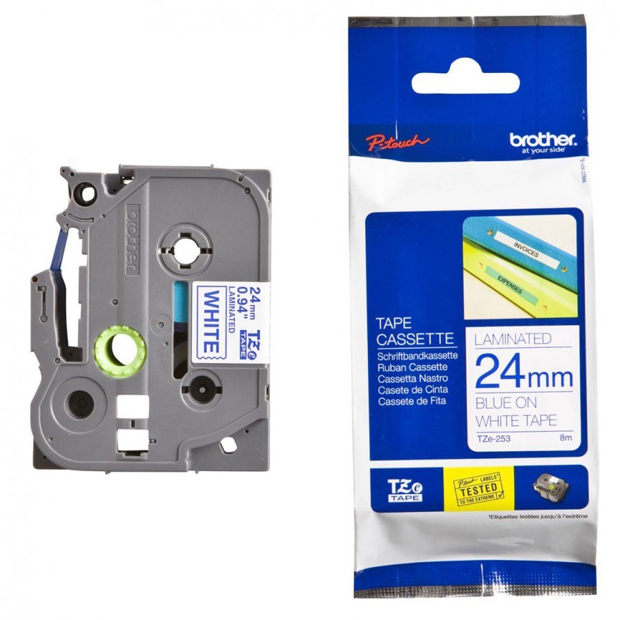 4977766681469 Brother 24MM Blue On White TZ Tape