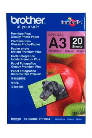 4977766658409 Brother A3 Premium Plus Glossy 20 Sheets - 260GSM