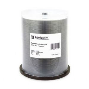 23942952541 Verbatim CD-R 700MB 100Pk White Wide Thermal 52x - 95254