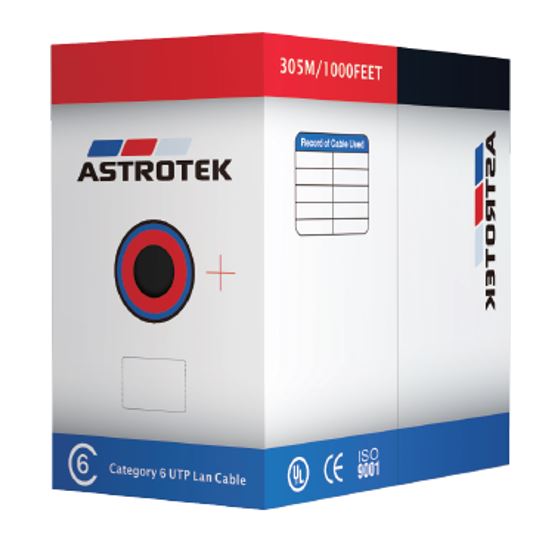 9320101100548 Astrotek CAT6 UTP Cable 305m Roll - Orange Full 0.55mm Copper Solid Wire Ethernet LAN Network 23AWG 0.55cu 2x4p LSZH Jacket
