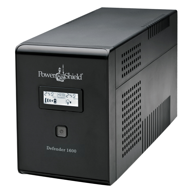 9346909000132 PowerShield Defender 1600VA UPS, AVR, LCD display, 4 AUS sockets, user-replaceable batteries, 2-year warranty
