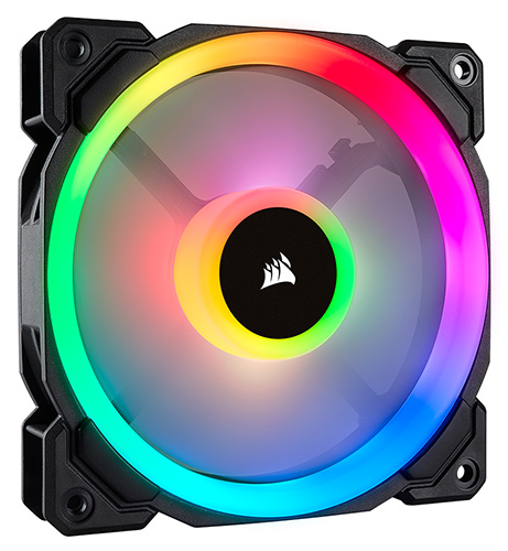843591032445 Corsair Light Loop Series,  LL140 RGB, 140mm Dual Light Loop RGB LED PWM Fan, Single Pack