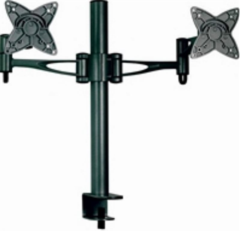 9320301001522 Astrotek Dual Monitor Arm Desk Mount Height Adjustable Stand for 2x LCD Display 23.8" 24" 27" 8kg 30° Tilt 180° Swivel 360° Pivot VESA 75x75 100x100