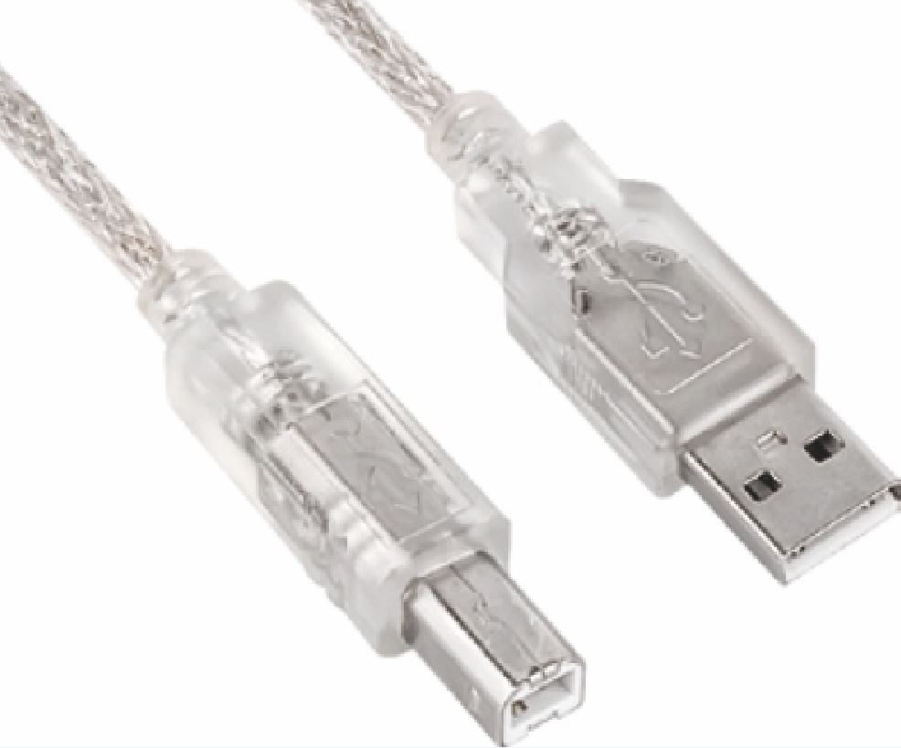 9320200600765 Astrotek USB 2.0 Printer Cable 5m - Type A Male to Type B Male Transparent Colour ~CBUSBAB5M