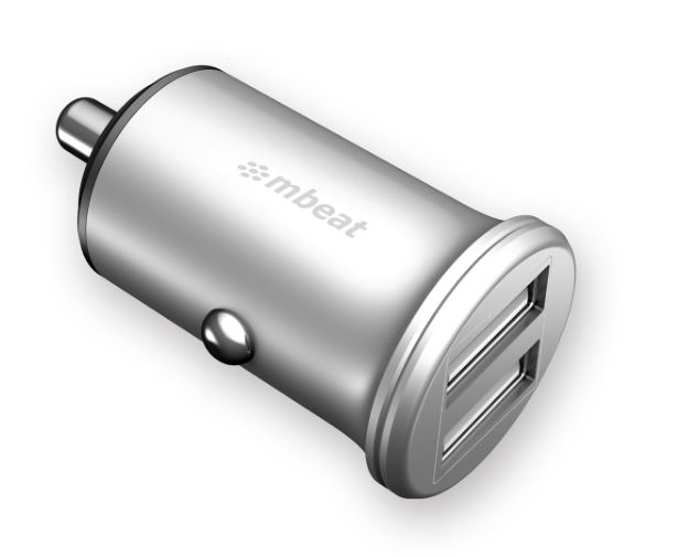 9346396001858 (LS) mbeat® Power Dot Pro Dual port 4.8A Rapid Car Charger - 24W/Metallic Design/Fast Charging Package Weight: 32g (LS> MB-CHGR-CC01)