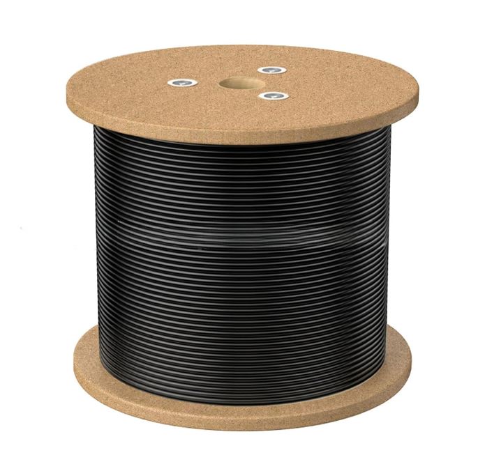 9341756016947 8Ware 350m CAT6A UTP LAN Network Cable Roll on Reel box Black 24AWG PVE HDPE 7.4mm UV Stabilised Jacket wooden reel