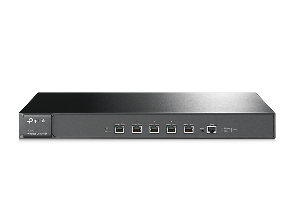 6935364099480 TP-Link AC500 Wireless Controller, 5* Gigabit, Up To 500 APs, 32 SSIDs, MAC Authentication, Dual-Link Back Up, Rackmount (LS)