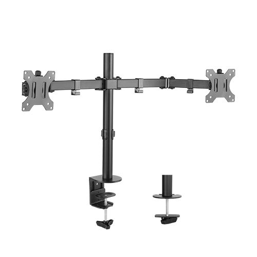 9341756016541 Brateck Dual Screens Economical Double Joint Articulating Steel Monitor Arm Fit Most 13’’-32’’ Monitors Up to 8kg per screen VESA 75x75/100x10