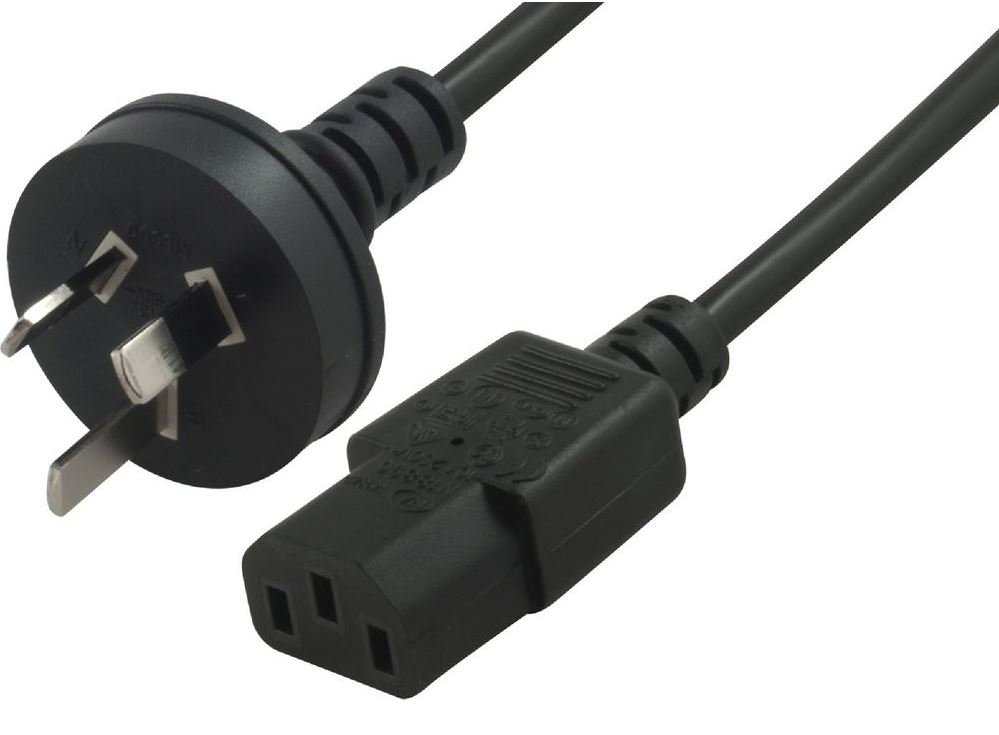 9320422518664 Astrotek AU Power Cable 2m - Male Wall 240v PC to Power Socket 3pin to IEC 320-C13 for Notebook/AC Adapter Black AU Certified