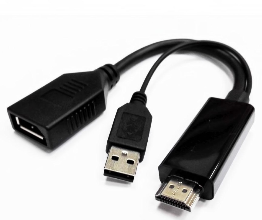 9341756016626 8Ware 4K HDMI to DP DisplayPort Male to Female Active Adapter Converter Cable USB powered