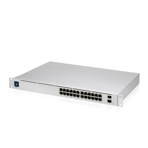 817882027793 Ubiquiti UniFi 24 port Managed Gigabit Layer2  Layer3 Switch, Auto-sensing 802.3at PoE+  802.3bt PoE, SFP+, Touch Display - 400W GEN2, 2Yr Warr