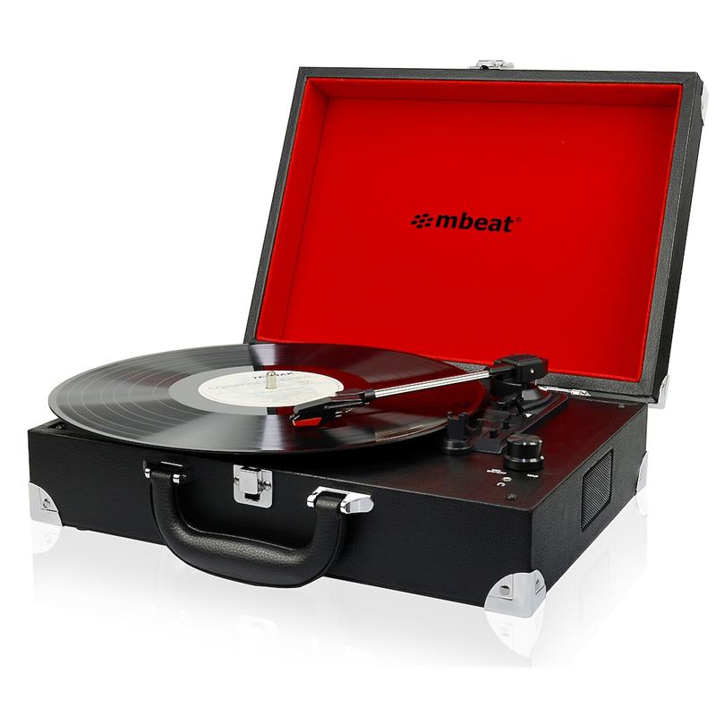 9346396001032 mbeat® Retro Briefcase-styled USB Turntable Recorder Built in 3.5mm headphone jack built-in speaker USB output support