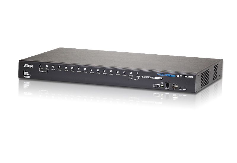 4719264641602 Aten Desktop KVM Switch 16 Port Single Display HDMI w/ audio, 2x Custom KVM Cables Included Only