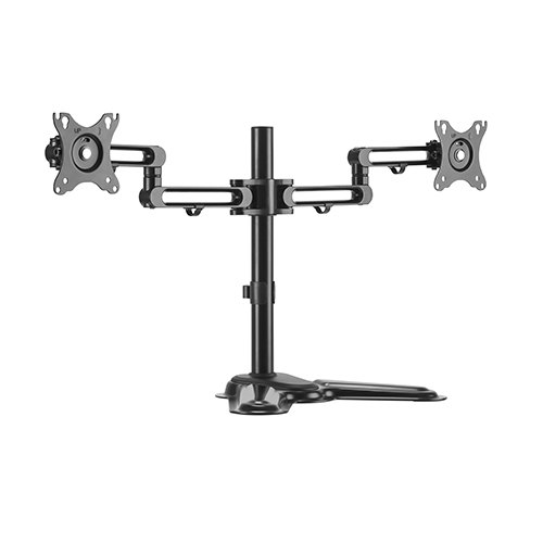 6956745159548 Brateck Dual Free Standing Monitor Premium Articulating Aluminum Monitor Stand Fit Most 17"-32" Monitors Up to 8kg per screen VESA 75x75/100x100