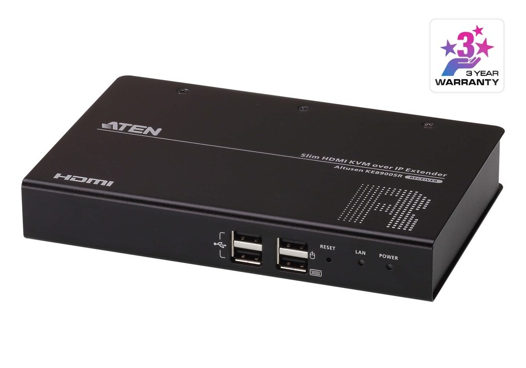 4719264647550 Aten HDMI Slim KVM over IP Receiver, supports up to 1920 x 1200 @ 60 Hz