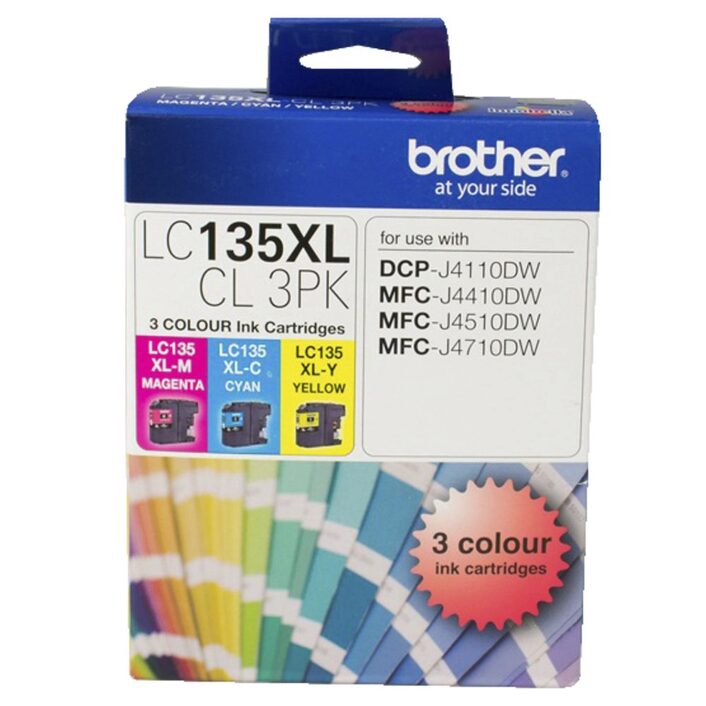 4977766715478 Brother LC-135XL Colour Value Pack 1XCyan 1X Magenta 1X Yellow