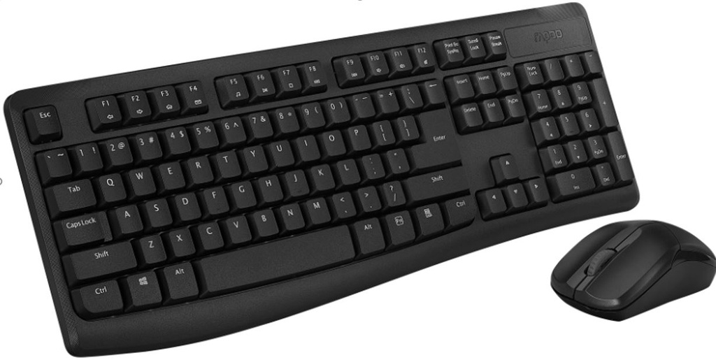 6940056199621 RAPOO X1800Pro Wireless Mouse  Keyboard Combo - 2.4G, 10M Range, Optical, Long Battery, Spill-Resistant Design,1000 DPI, Nano Receiver, Office Choice