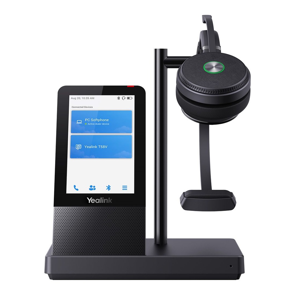 6938818306424 Yealink WH66 Mono UC DECT Wireless Headset, UC Workstation, HD Voice, 2-Mic Noise Cancellation330° Adjustable, Leather Ear Cushions,Teams Certified