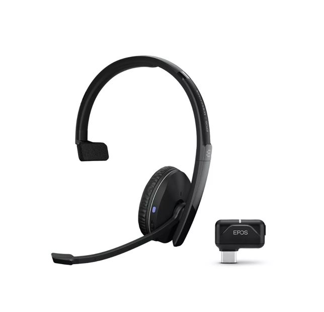 5714708006978 EPOS Adapt 231 Mono Bluetooth Headset, Works with Mobile / PC, Microsoft Teams and UC Certified, upto 27 Hour Talk Time, Folds Flat, 2Yr -Inc USB Apat