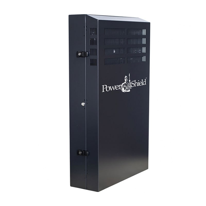 UPPS-PSVR4 PowerShield Vertical Wall Mount Rack with 4U vertical capacity, provides secure and space-saving mounting for UPS systems