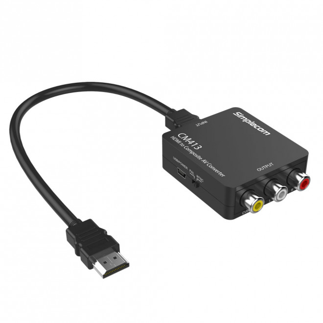 9350414000600 Simplecom CM413 HDMI to Composite AV CVBS 3RCA Video Converter 1080p Downscaling
