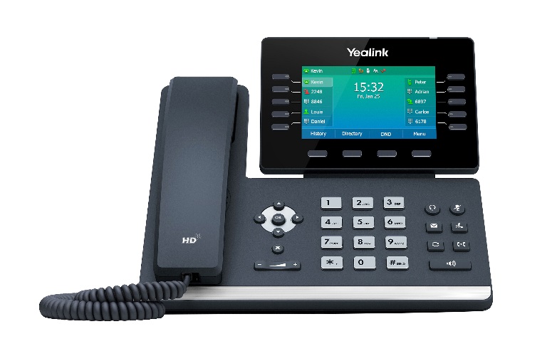 6938818303171 Yealink T54W, 16 Line IP HD Phone, 4.3" 480 x 272 Colour Screen, HD Voice, Dual Gig Ports, Built In Bluetooth And WiFi, USB 2.0 Port, SBC Ready