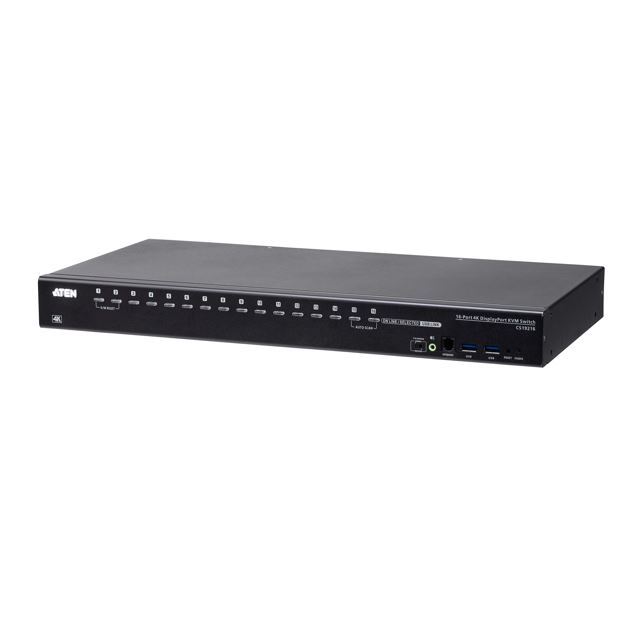 4719264649264 Aten CS19216, 16- Port USB3.0 4K DisplayPort KVM Switch, Superior video quality, Cascadable to two levels-control up to 256 computers, Video DynaSync™