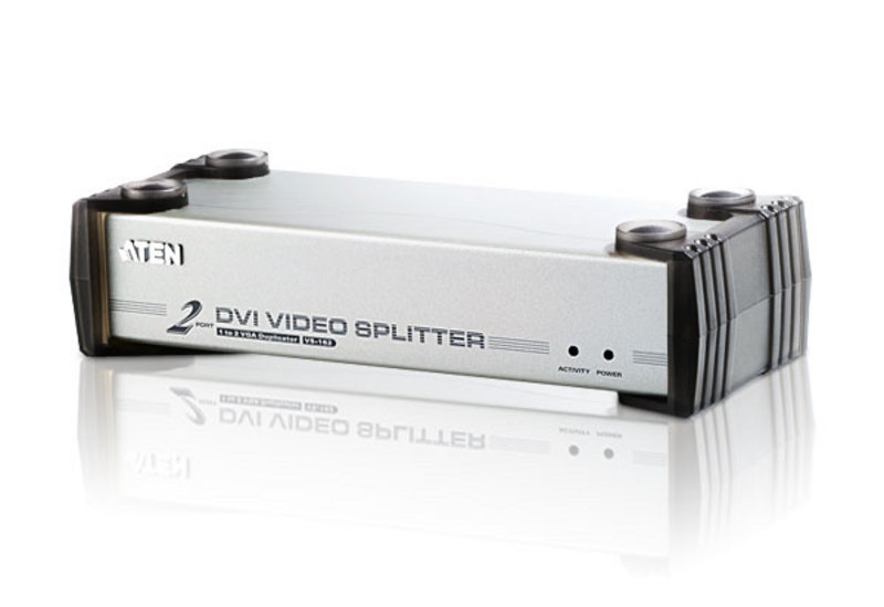 672792111112 Aten Video Splitter 2 Port DVI Video Splitter w/ Audio, 1920x1200@60Hz, Cascadable to 3 Levels (Up to 8 Outputs)