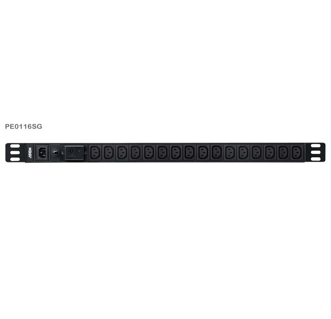 4719264649110 Aten 0U Basic PDU with Surge Protection, 16x IEC Sockets, 10A Max, 100-240VAC, 50-60HZ, Overcurrent protection, Aluminum material