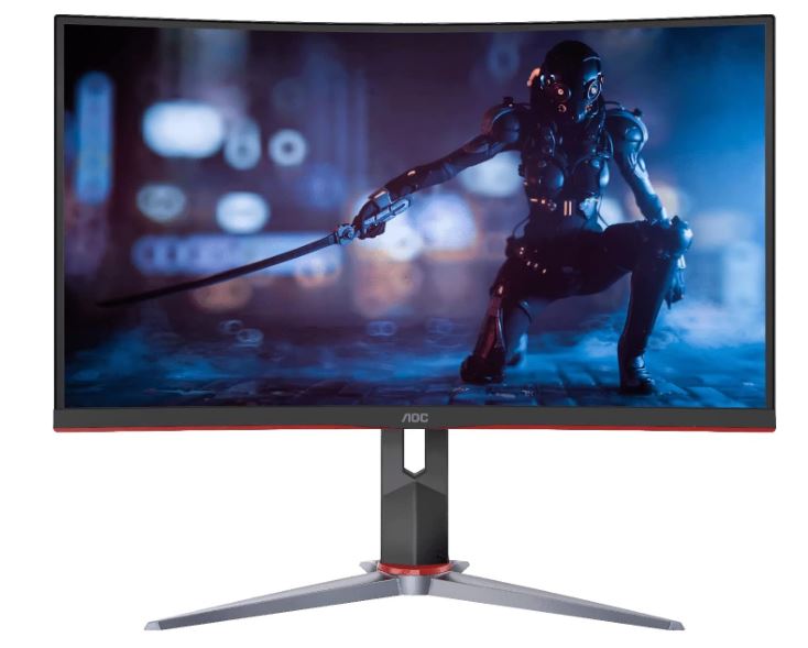 4717385945852 AOC 27" Super Curved 1000R, QHD 2560 x 1440 165hz, VA,  Free-Sync Premium, 1ms, HDR10,  DP, HDMI, HAS, Flicker Free, Low Blue, VESA 100 Monitor (LS)