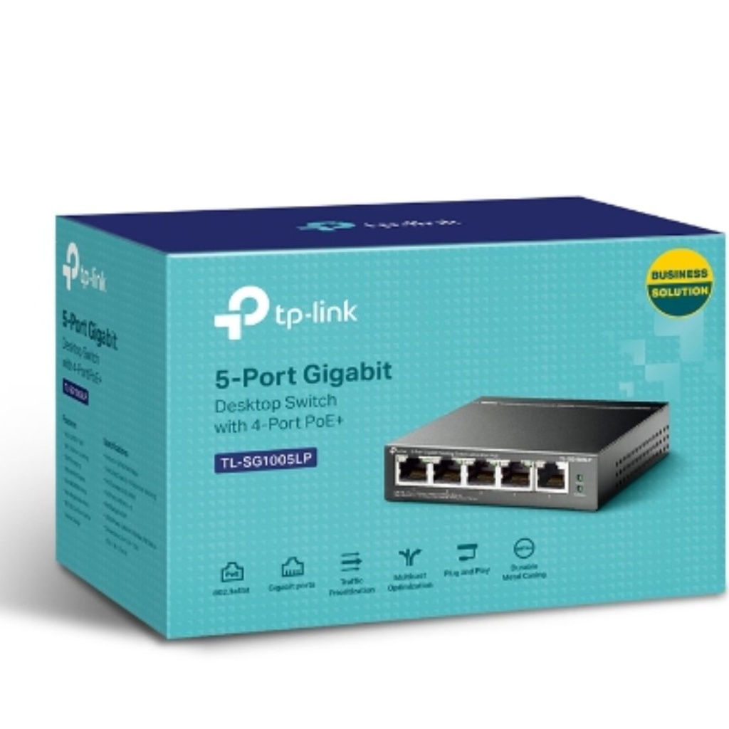 6935364052720 TP-Link TL-SG1005LP 5-Port Gigabit Desktop Switch with 4-Port PoE+, Up To 40W For all PoE Ports, Up To 30W Each Port