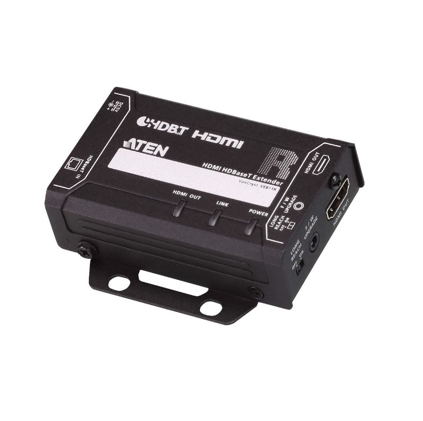 4719264645761 Aten VE811R Small Form HDMI HDBaseT Receiver, supports up to 4K@70m (Cat5e/6) and 100m (Cat 6A), 1080p @ 150m over long reach mode